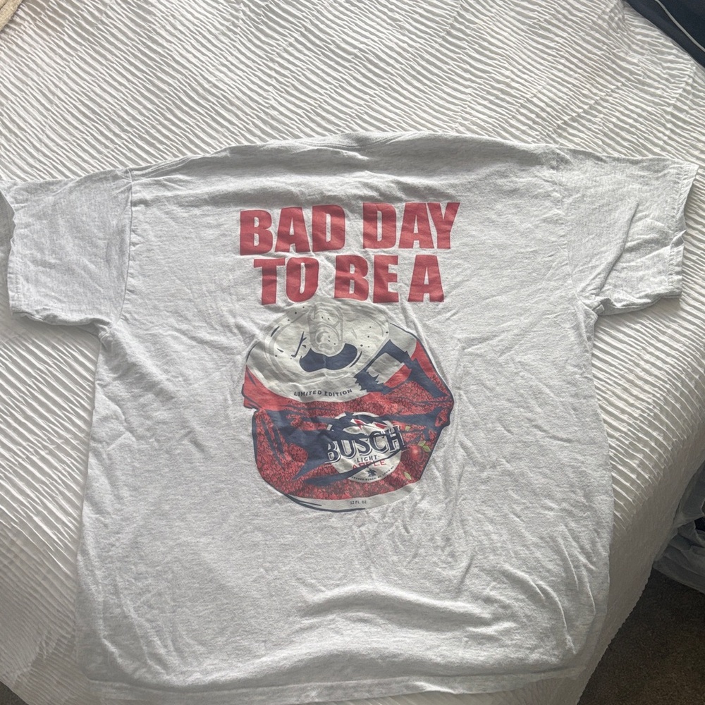 Gildan White Graphic Tee with Red Print
